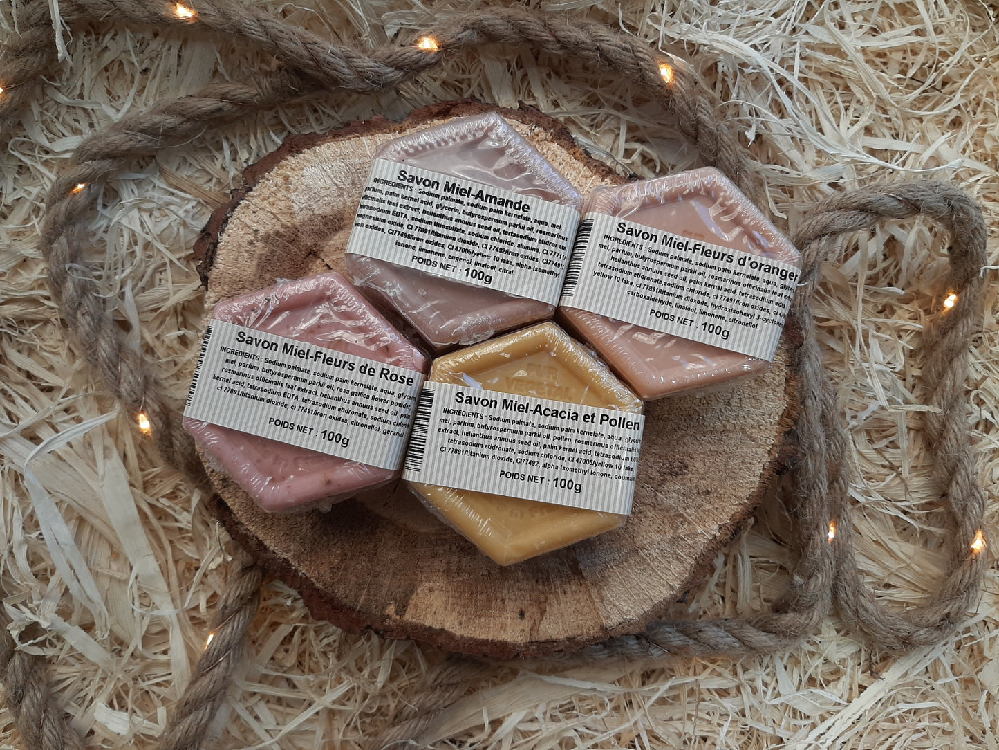 Lot de 4 savons au miel