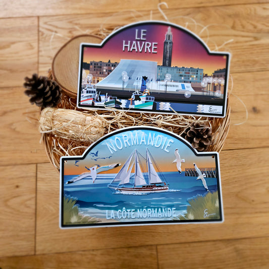 Plaque Métal "Le Havre" ; "Normandie"
